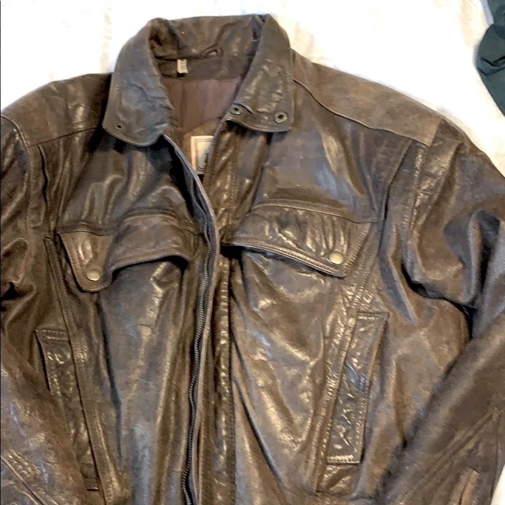 Bomber leather jacket
